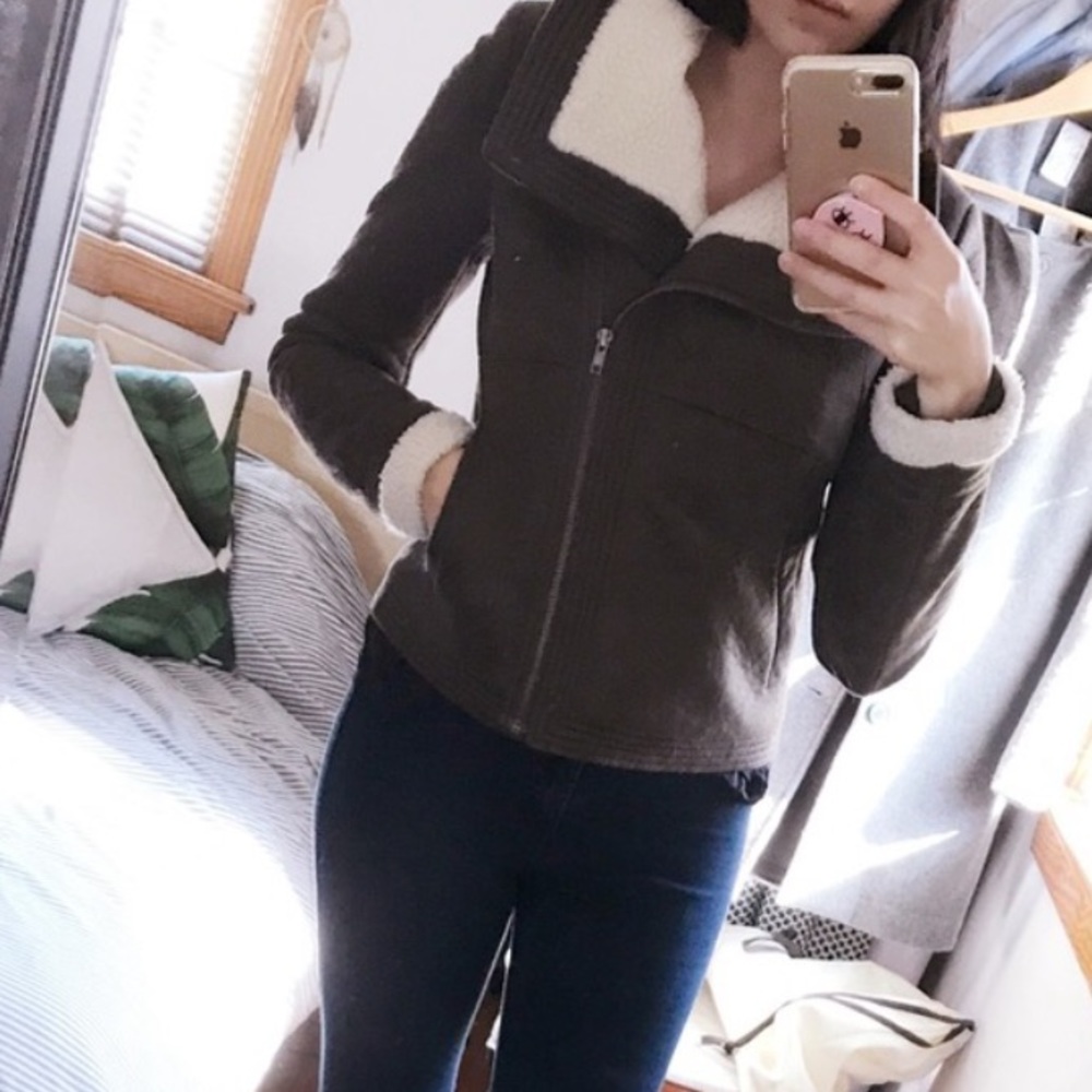 Shearling Bomber jacket vegan leather